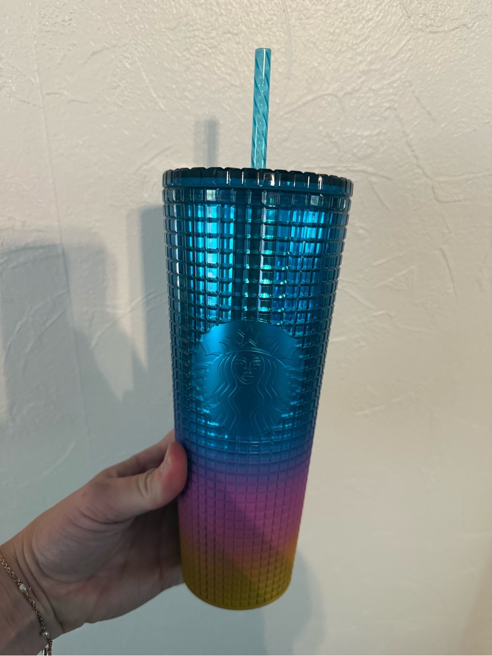 Starbucks x Tim Singleton Pride 2023 Rainbow Grid Tumbler NWOT Venti 24OZ